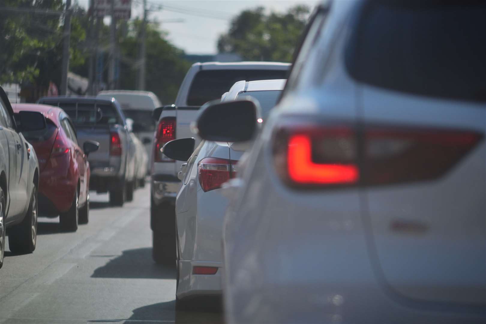 There is traffic along the A2. Stock image