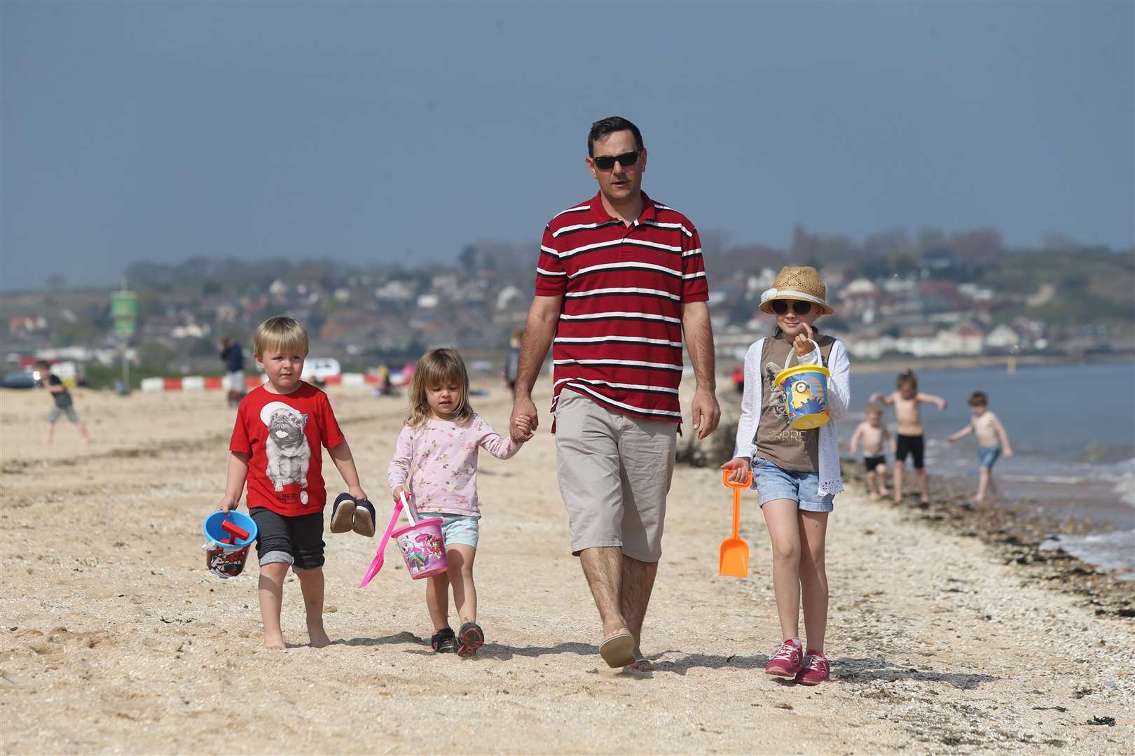 Walking in the sand at Leysdown beach. Picture: John Westhrop