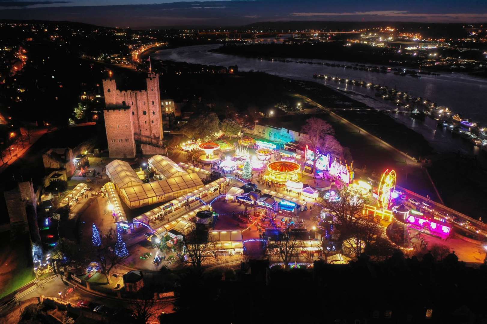 Rochester Christmas Market. Picture: Geoff Watkins/Aerial Imaging South East