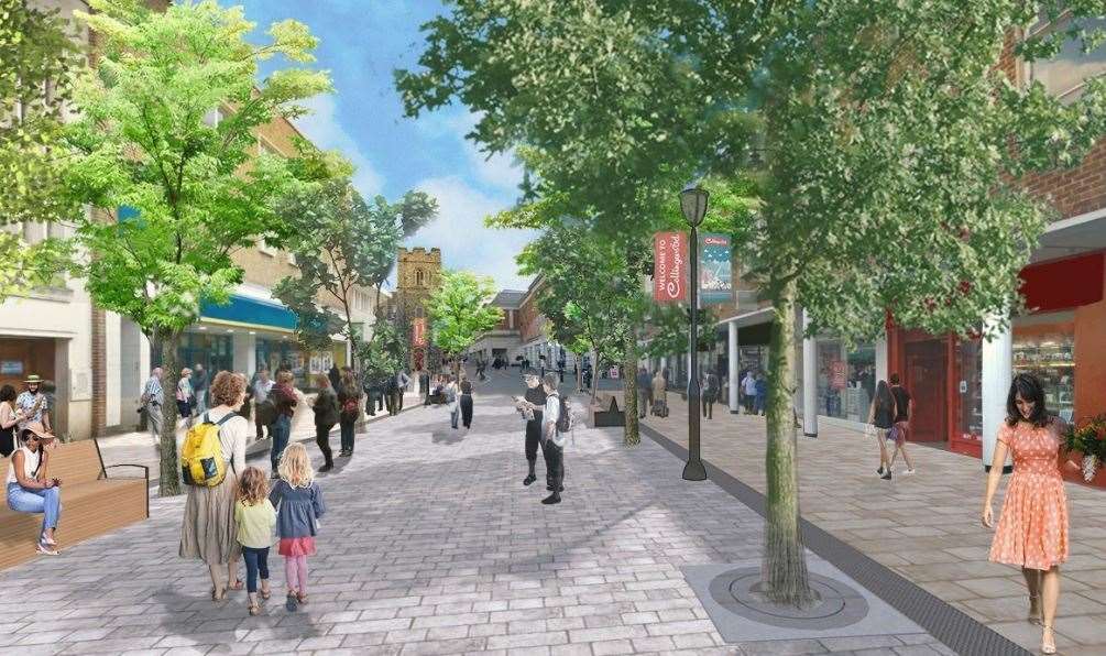 A CGI showing how St George's Street would look after the makeover