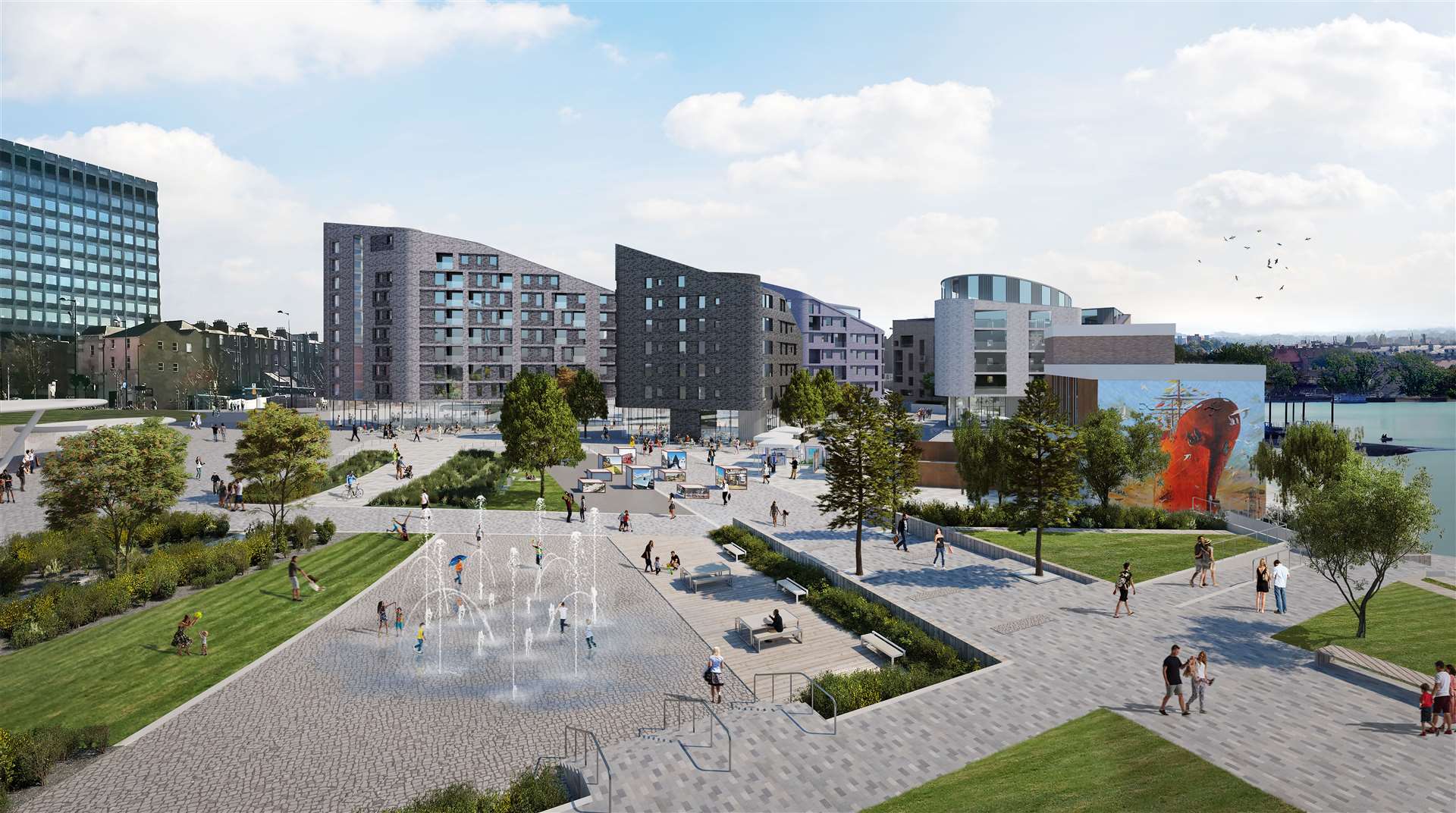 Chatham Waterfront redevelopment on River Medway starts with