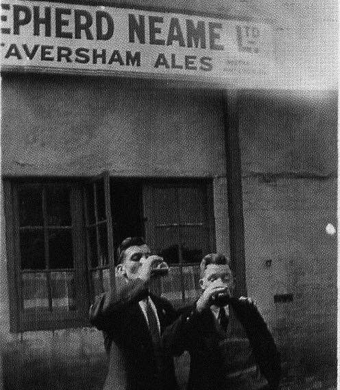 Enjoying a Shepherd Neame pint during the war