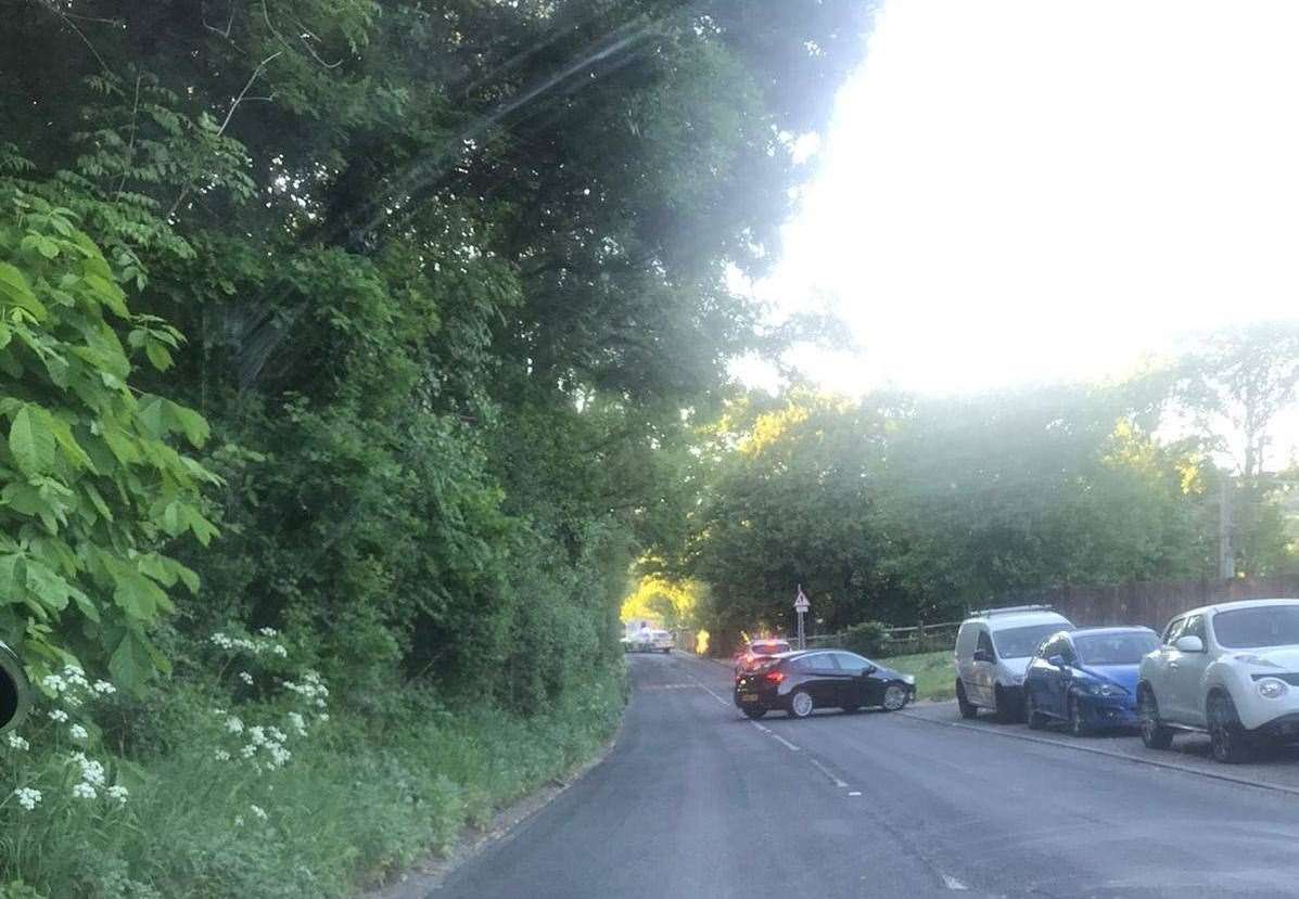 The road was closed between Kemsing and Seal