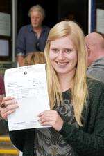 Westlands' student Sophie Burrows, 17, with her results
