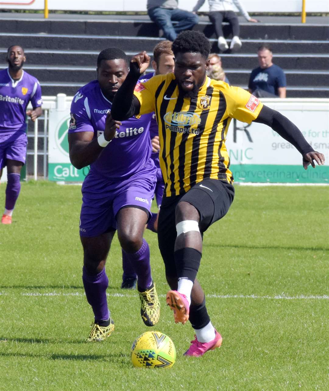 David Smith gets away from Maidstone skipper George Elokobi Picture: Randolph File