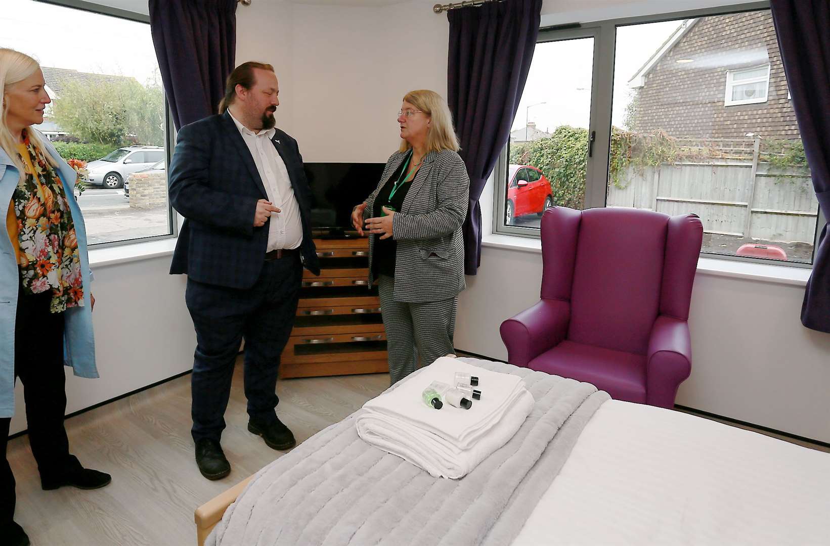 Cllr Vince Maple, who opened Harmony House, is shown around the unit by manager Jo Wood. Picture: Phil Lee.