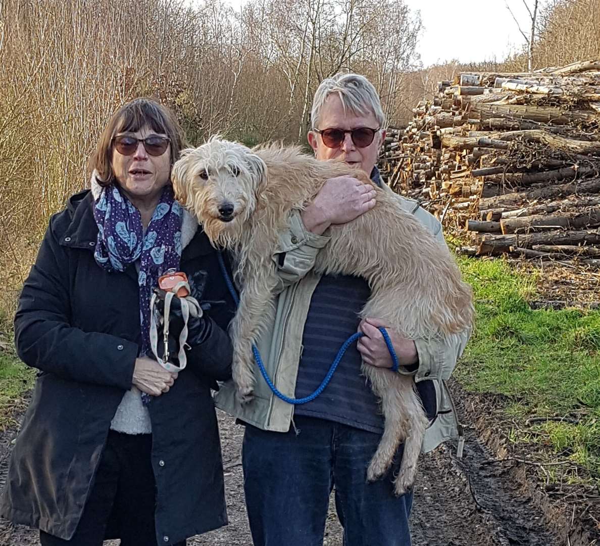 Paul Durkin photographed with Daisy after she was found. Picture: Laura Sullivan