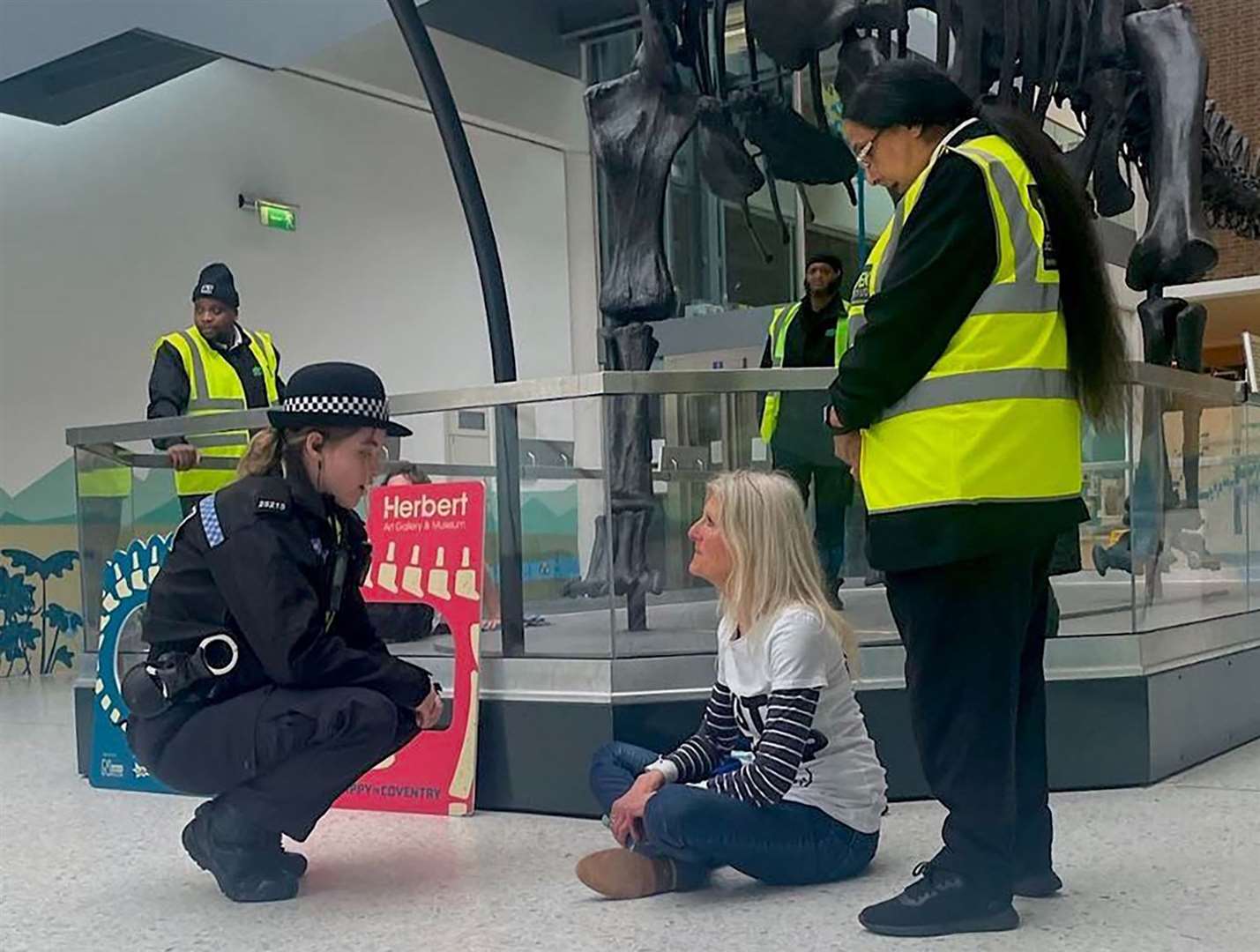 Best Quality Available. Undated handout photo of Just Stop Oil protester Victoria Lindsell, 67, being arrested (Just Stop Oil/PA)