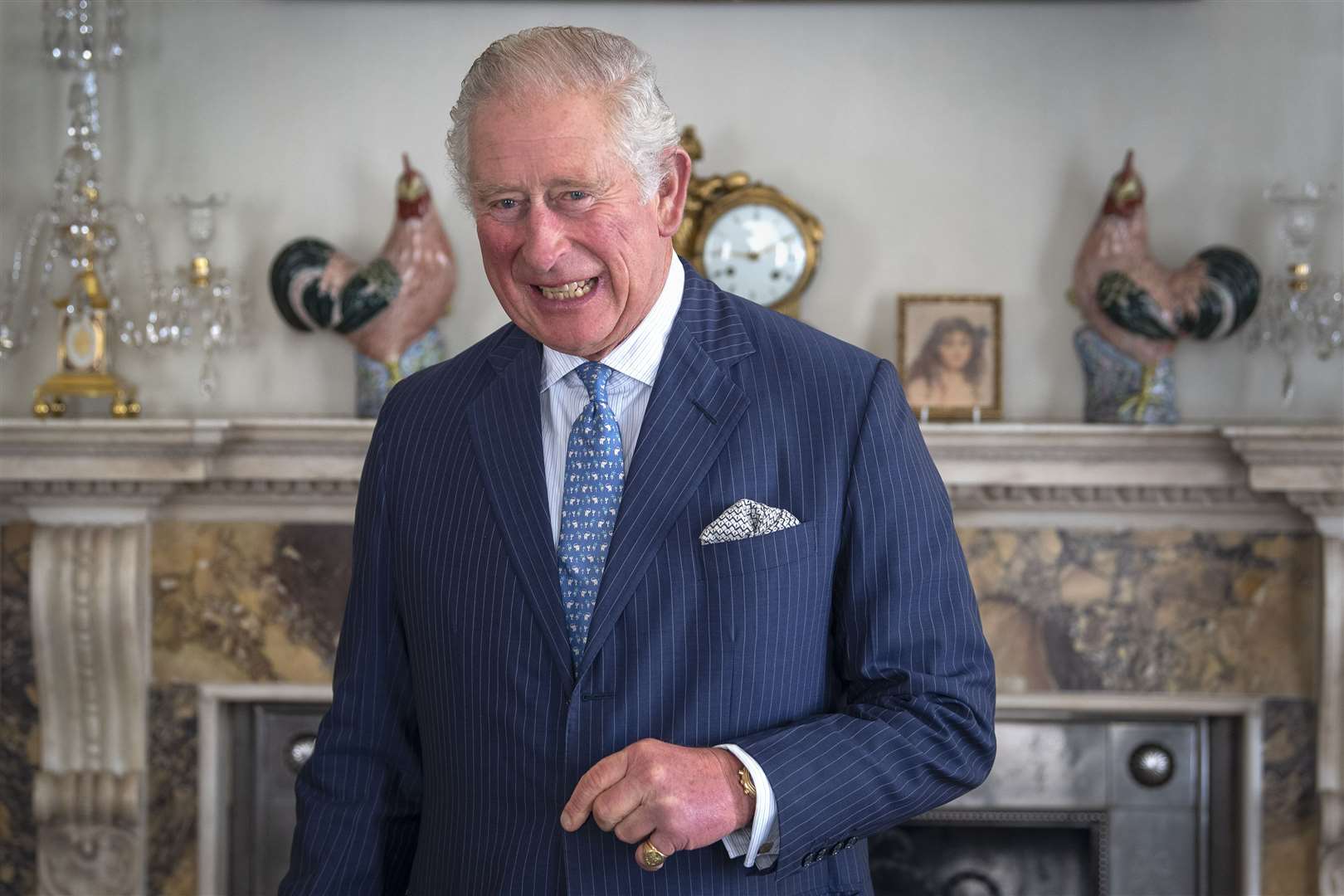 The Prince of Wales during his meeting with Iraqi prime minister Mustafa al-Kadhimi (Victoria Jones/PA)