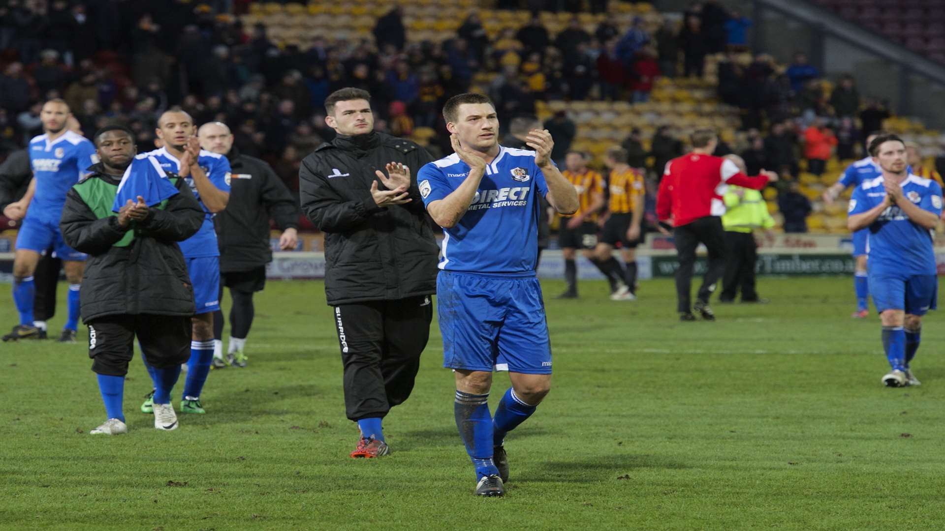 Dartford's players applaud their supporters at Bradford Picture: Andy Payton