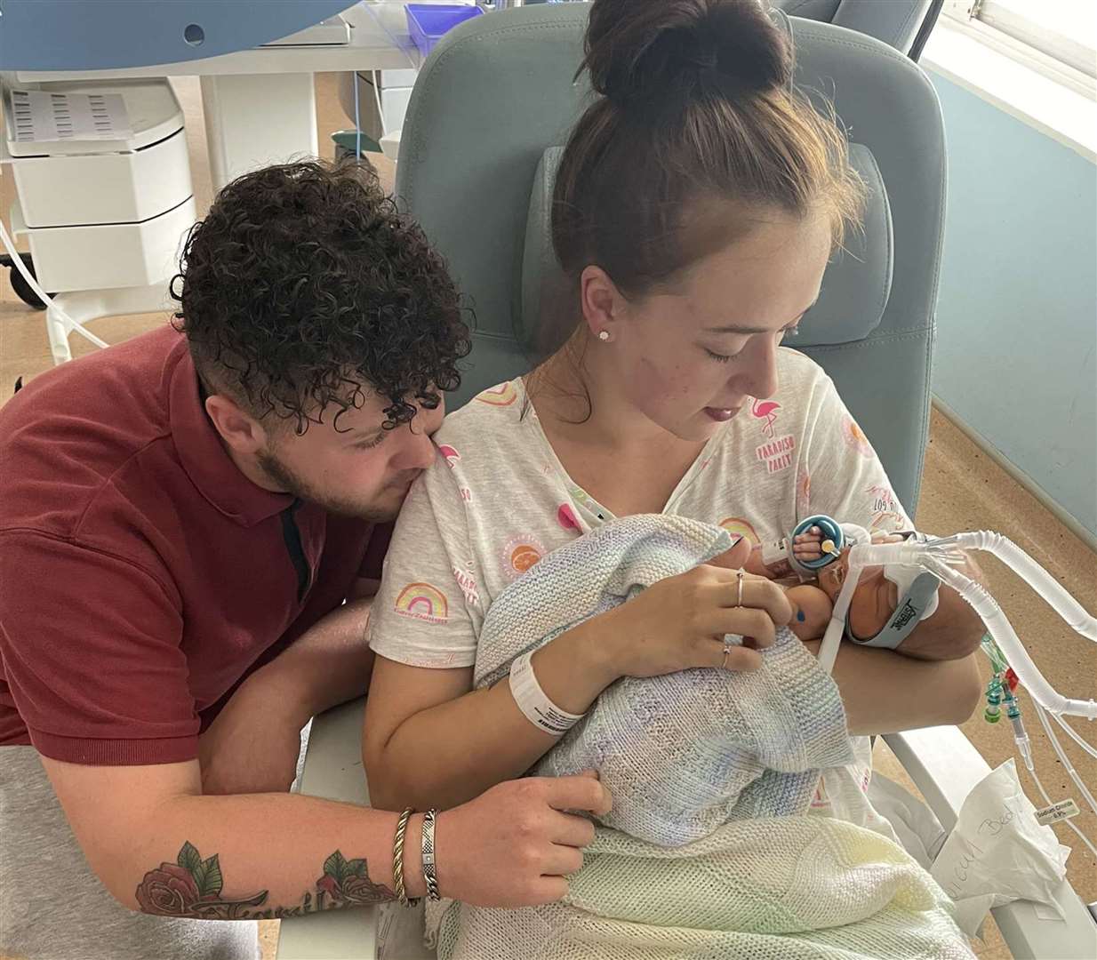 Charlie Custons-Reynolds and Leah Snell with son Lenny