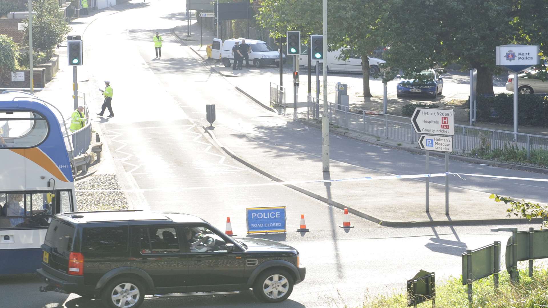 The roads surrounding the station were shut