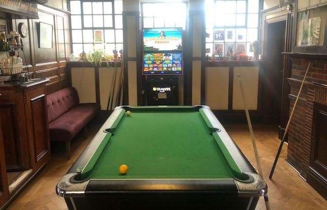 The pool table was popular while I was in but there was a brief break in play while the participants took a quick fag break