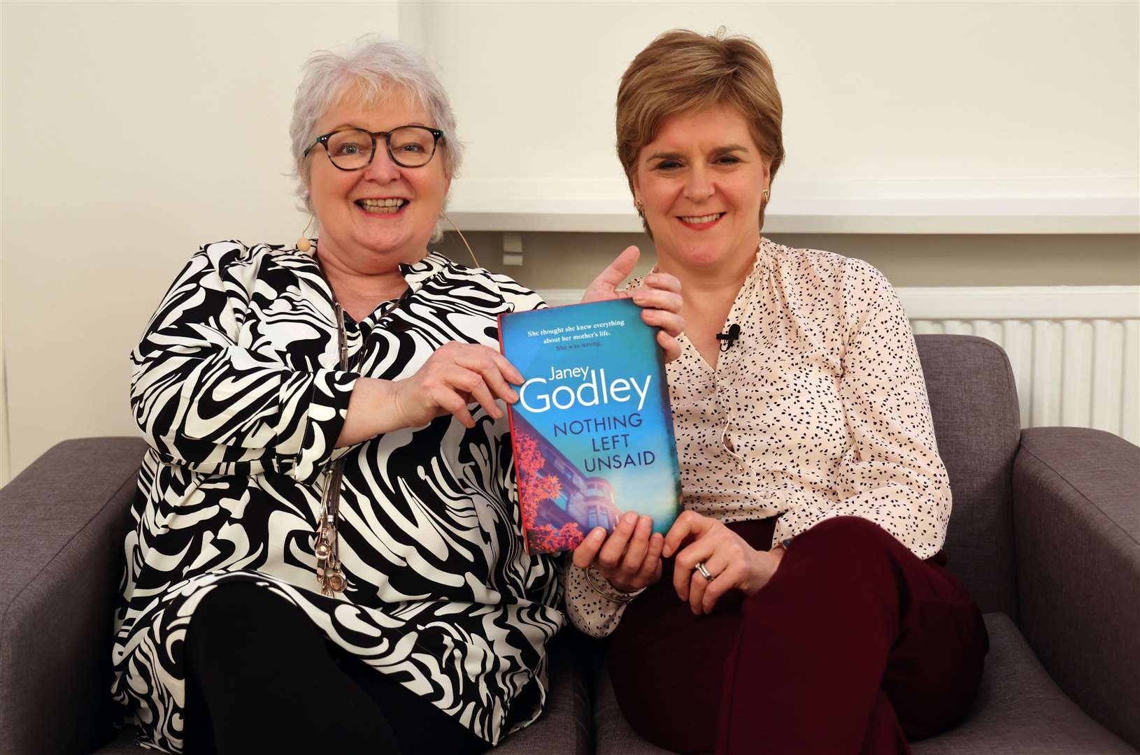 Former first minister Nicola Sturgeon and comedian Janey Godley (left) before an event at the Aye Write book festival in Glasgow in 2023 (Robert Perry/PA)