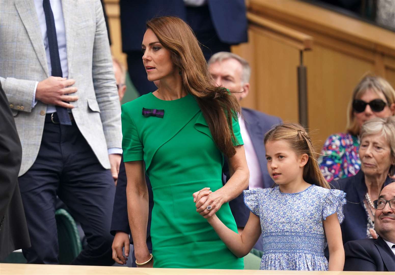 Kate with her daughter Princess Charlotte in the royal box at the Wimbledon Championships last year (Adam Davy/PA