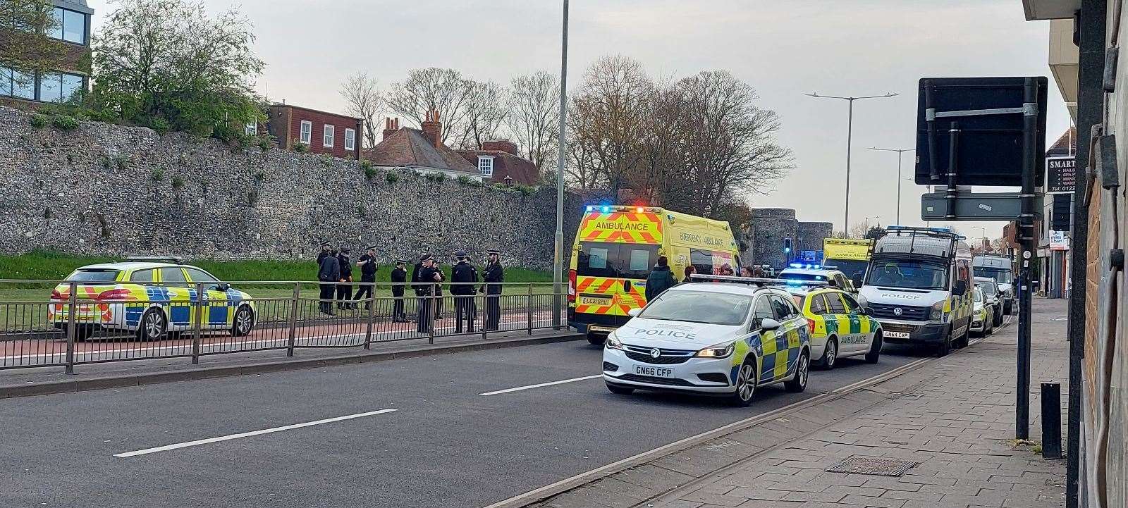 Police at the scene on the Canterbury ring road