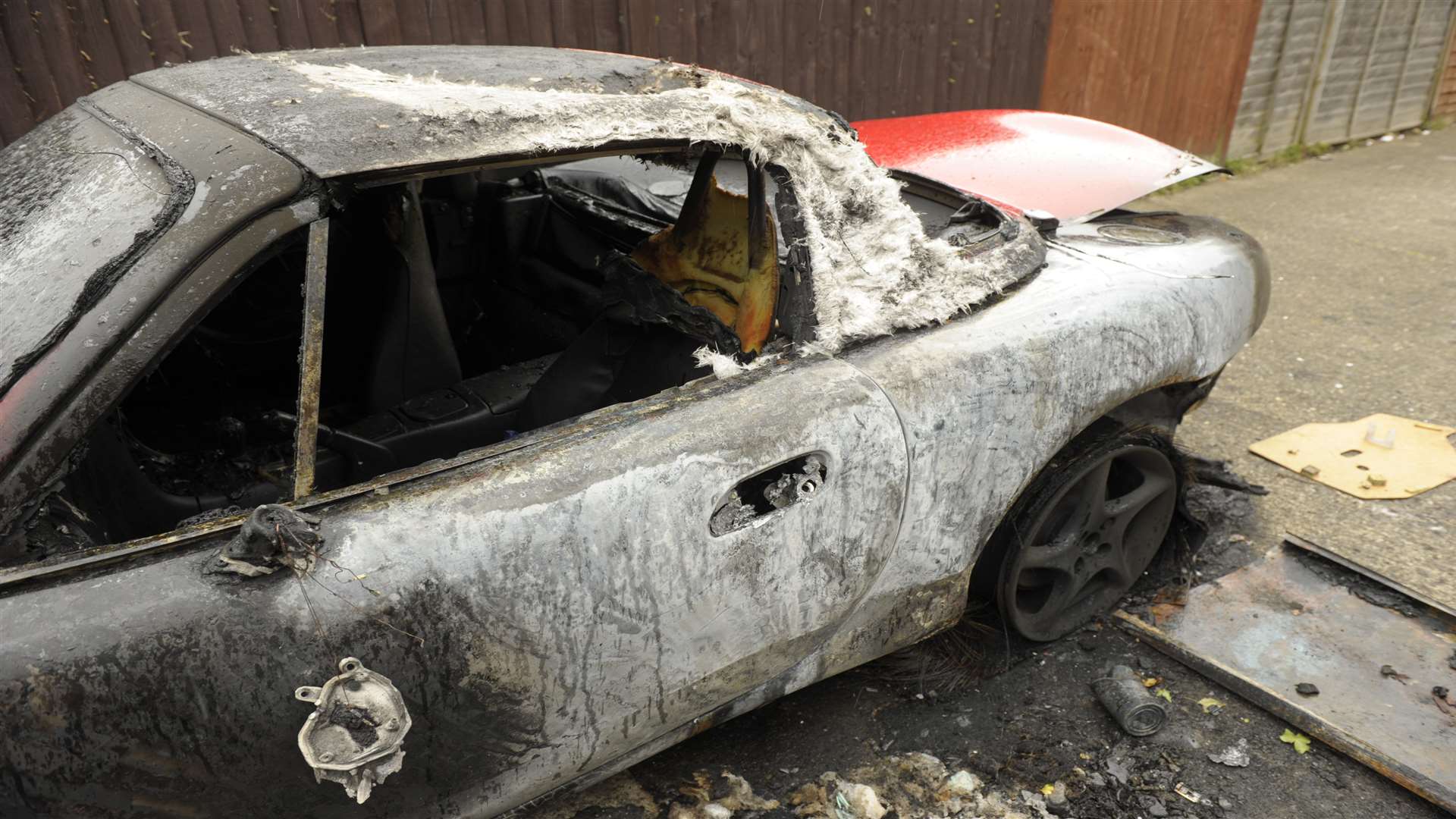 Firefighters were called to a car fire in Honeysuckle Close, Walderslade on Wednesday.