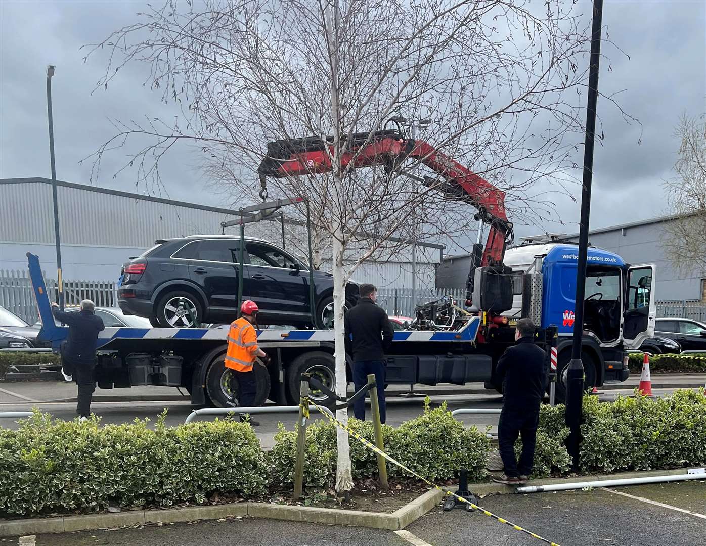 Audi taken away on Low-loader. Picture: David Simon Turner