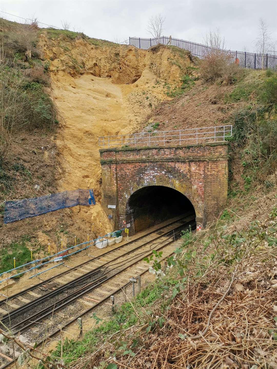 The area where the small cave was discovered (Network Rail/PA)