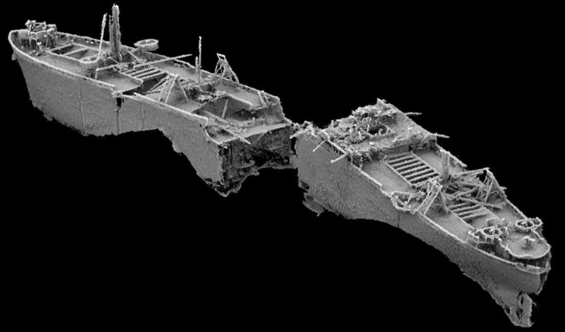 How the wreck looks beneath the waves today Picture: Maritime & Coastguard Agency