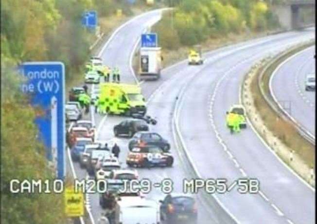 Emergency services at the scene. Picture: Highways England (17218416)