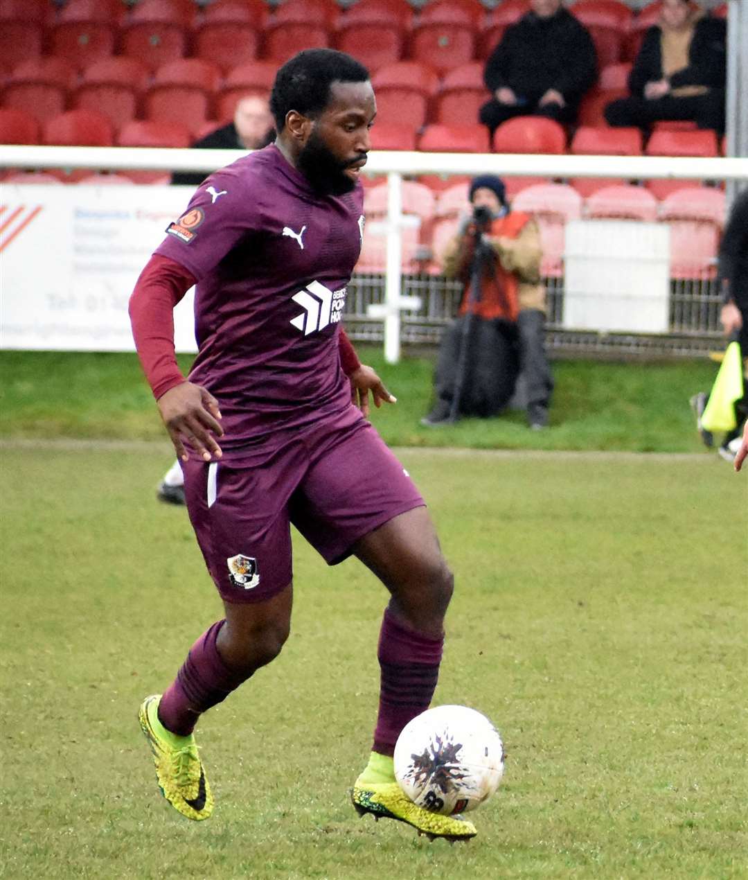 Fumnaya Shomotun - the former Dartford midfielder has joined Cray Valley PM permanently after an initial one-month loan from Tonbridge. Picture: Randolph File