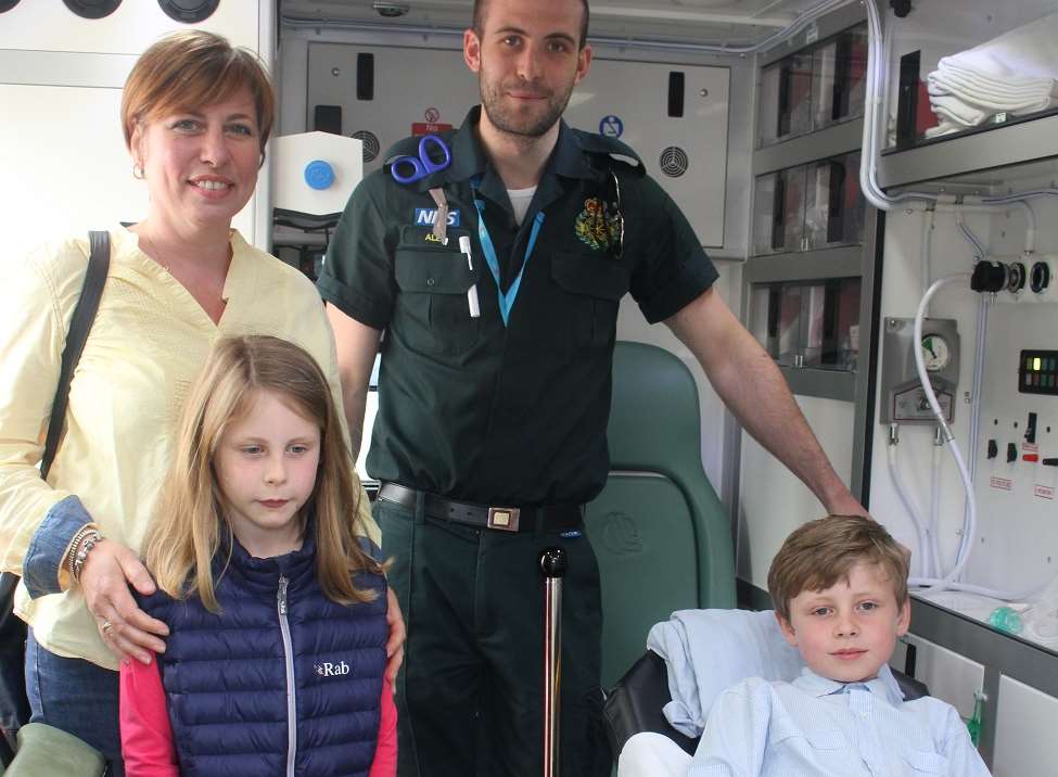 The Dean family got a tour of a South East Coast Ambulance Service vehicle