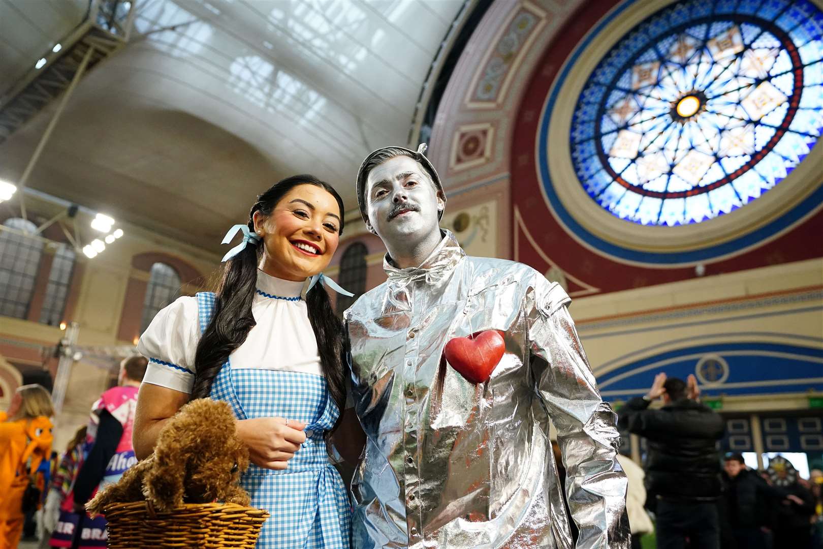 Darts fans dressed up as characters from The Wizard of Oz (Zac Goodwin/PA)