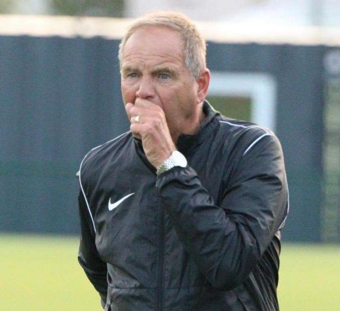 Herne Bay boss Steve Lovell - was proud of his players’ performance in their 1-0 FA Cup loss at home against Maidstone on Saturday. Picture: James Aylward