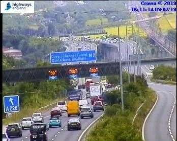 Traffic was diverted at the time as police closed the M2 Bridge