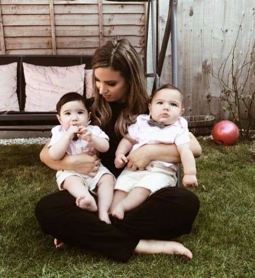 Zalihe Mehmet-emin with twin boys Atlas and Deniz