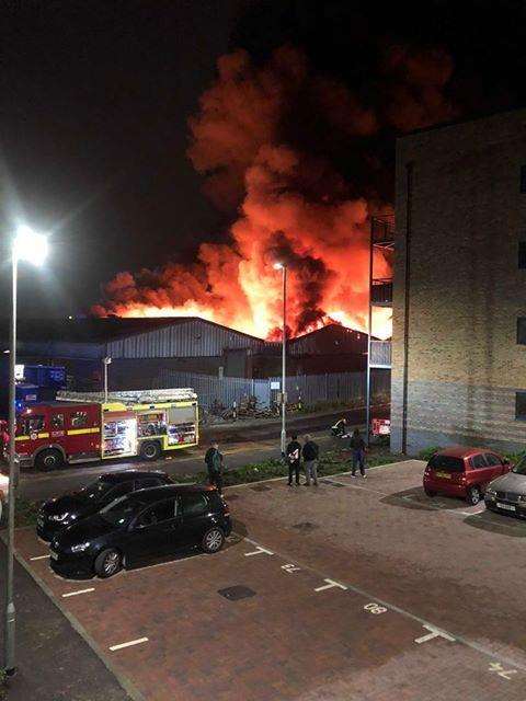 Fire engulfs United Coffee (UCC) in Dartford. Picture: Claire Wheeler (4732948)