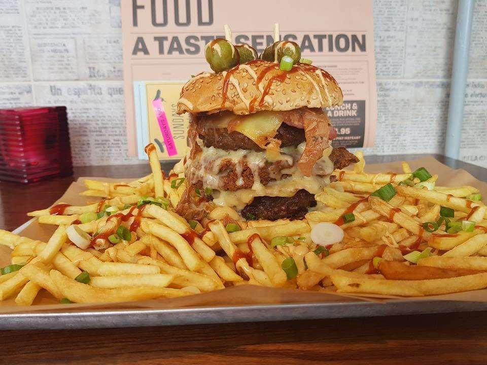 A mammoth burger at the Penny Theatre in Canterbury