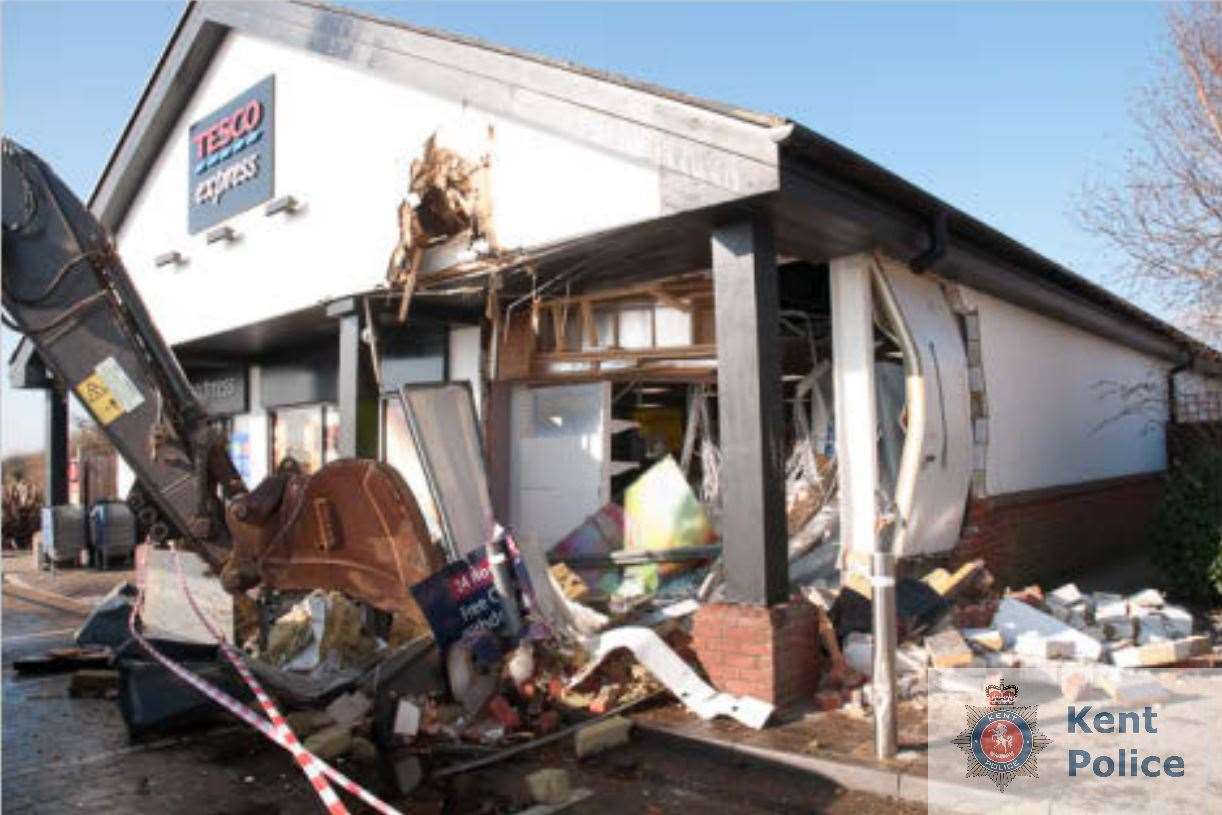 Anthony Pemberthy and Stephen Davenport were caught on CCTV ram raiding cash machines at Tesco Express in Dymchurch