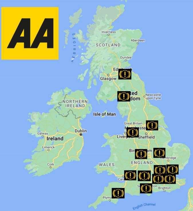 The M25, M20 and M3 are among the routes expected to be heavy. Image: The AA.