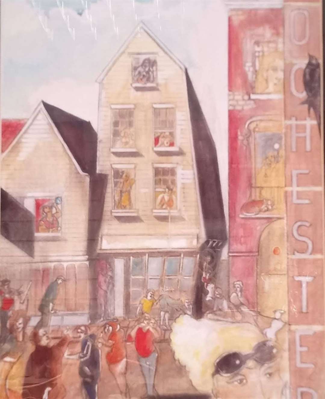 A painting of how the shop looked when it was a brothel