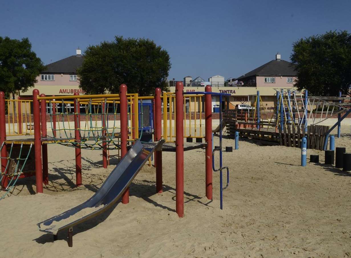 The play equipment at Beachfields Park off Bridge Road, Sheerness