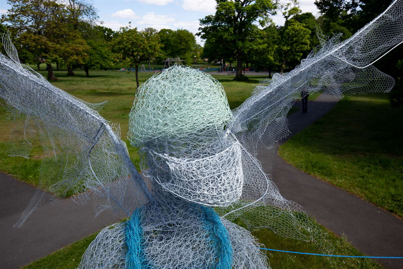 Materials including chicken wire and mesh were used for the artwork (Jacob King/PA)