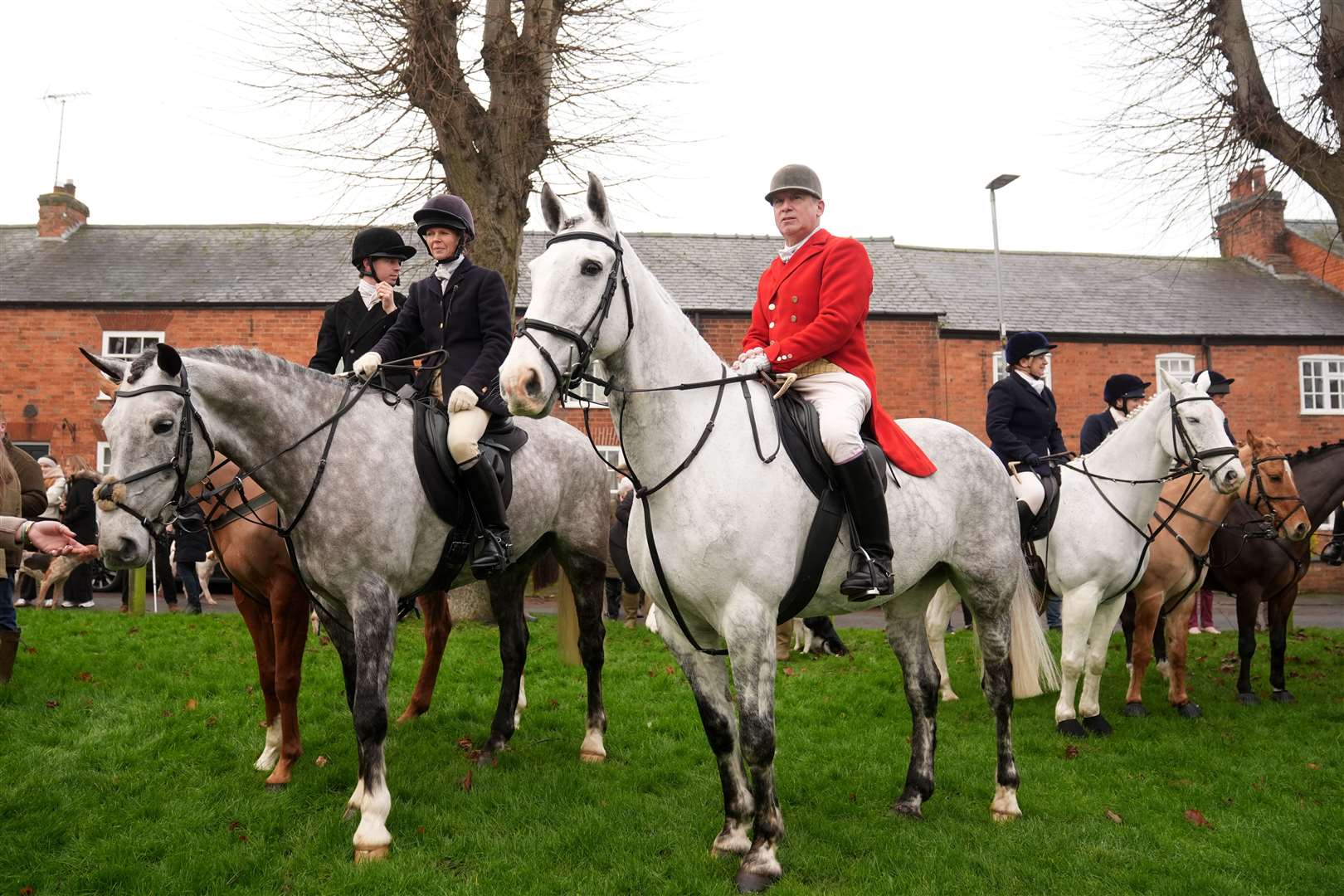 Riders gather for the annual Fernie Hunt Boxing Day meet in Leicestershire (Joe Giddens/PA)