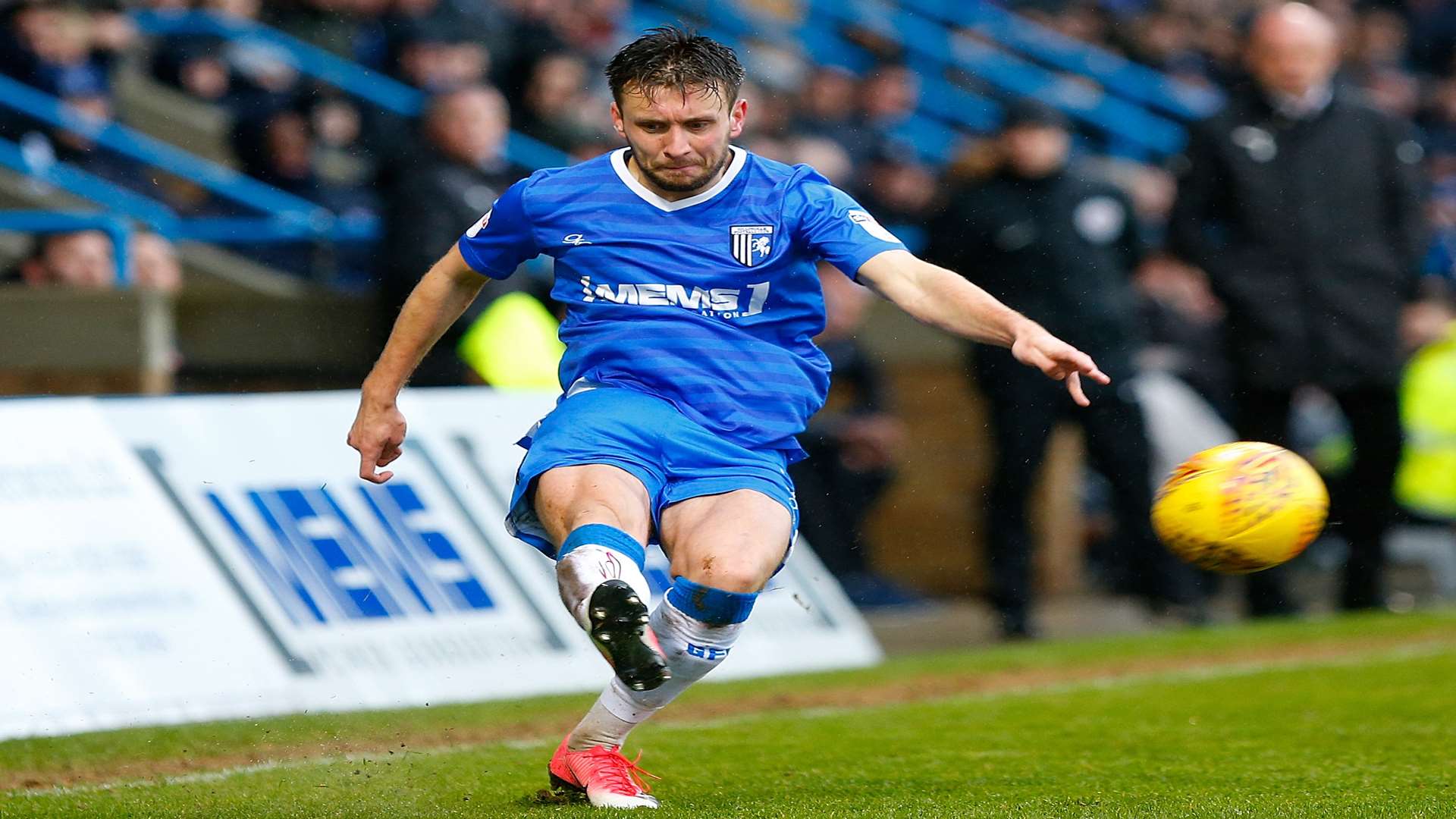 Luke O'Neill in action against Fleetwood on Saturday Picture: Andy Jones