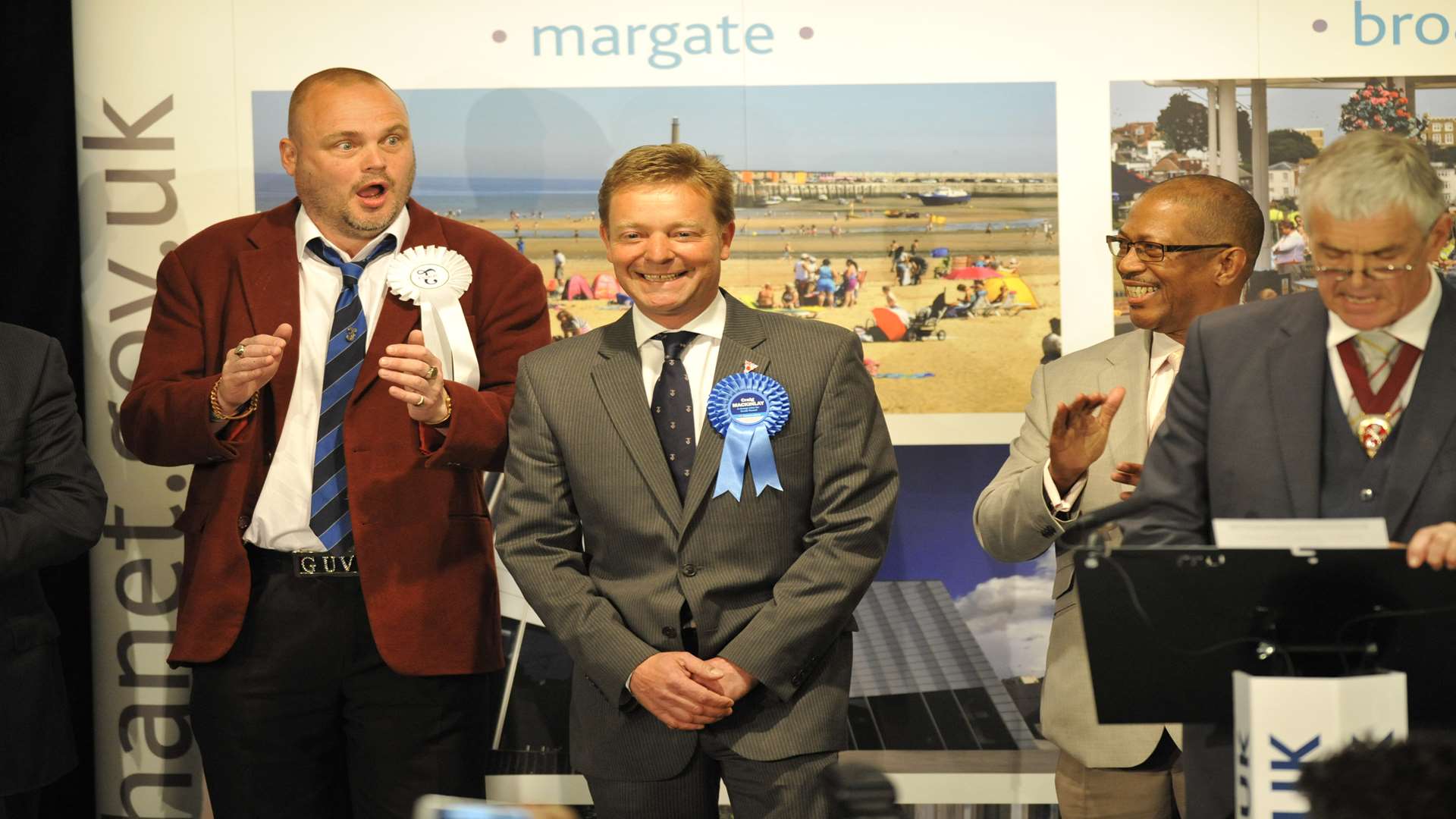 Craig Mackinlay wins South Thanet at the general election watched by pub landlord Al Murray