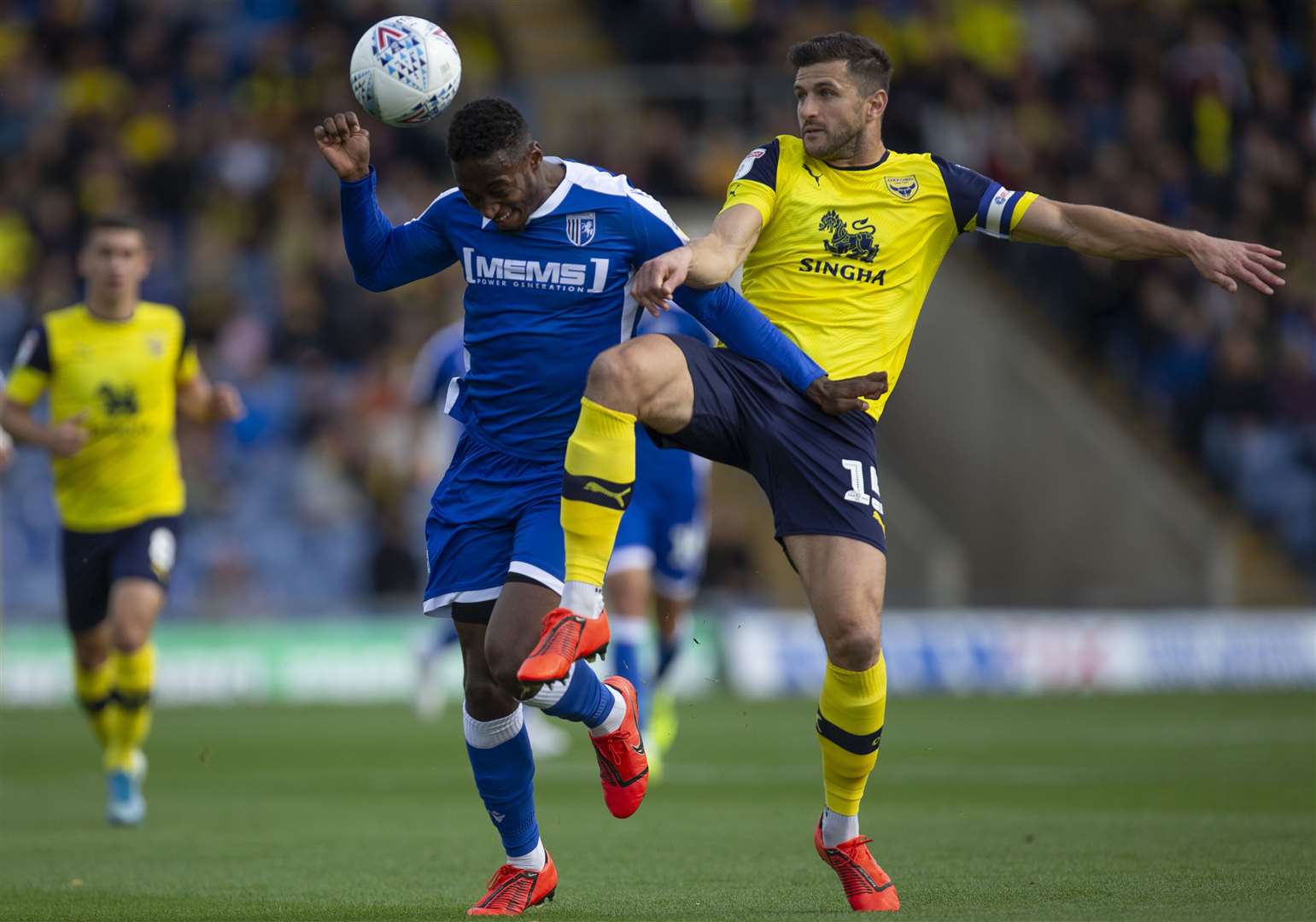 Brandon Hanlan does battle against Oxford Picture: @kentproimages