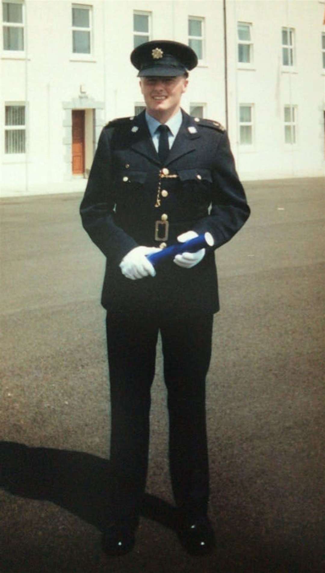 This photograph of Detective Garda Colm Horkan was placed on his coffin during his funeral service at St James’ church in Charlestown, Co Mayo (Garda/PA)