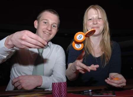 Martin Jefferies and Kim Sanders learn to be croupiers