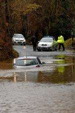 Flooding in Bull Road, Birling, in February 2010