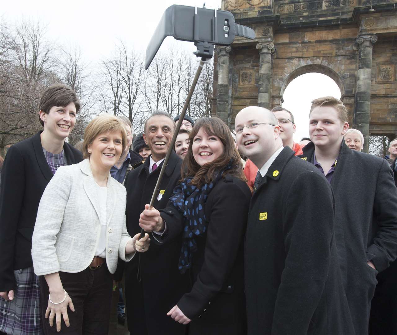 Natalie McGarry (centre) was an SNP MP (Danny Lawson/PA)