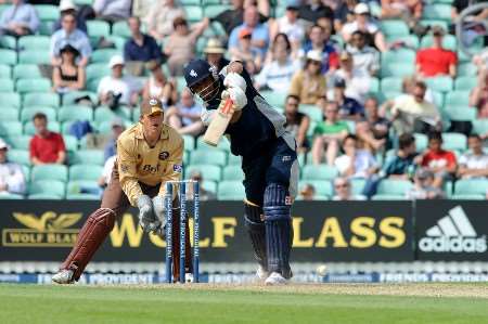 Azhar Mahmood in action at the Oval. Picture: BARRY GOODWIN