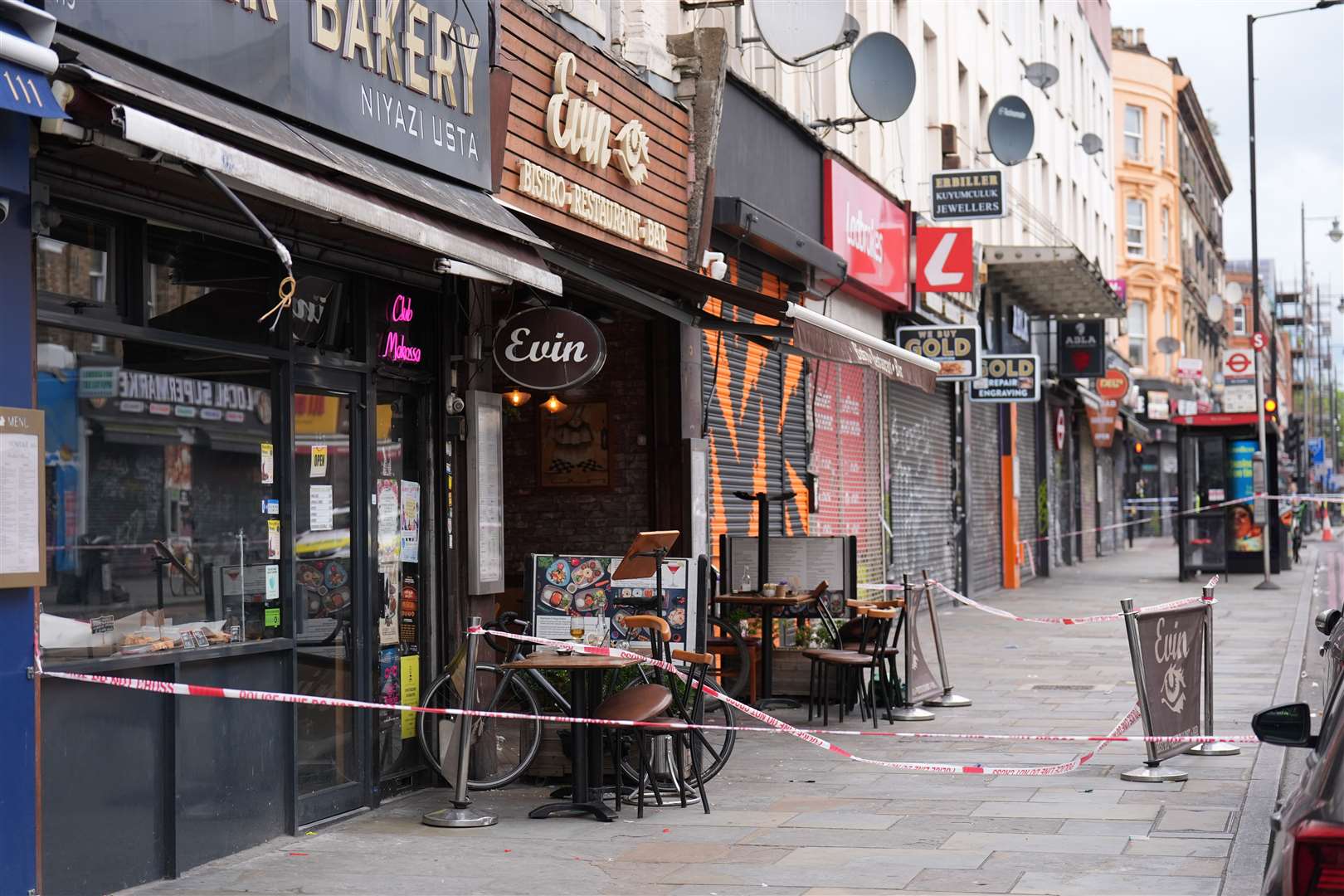 Police tape at the scene of the shooting (James Manning/PA)