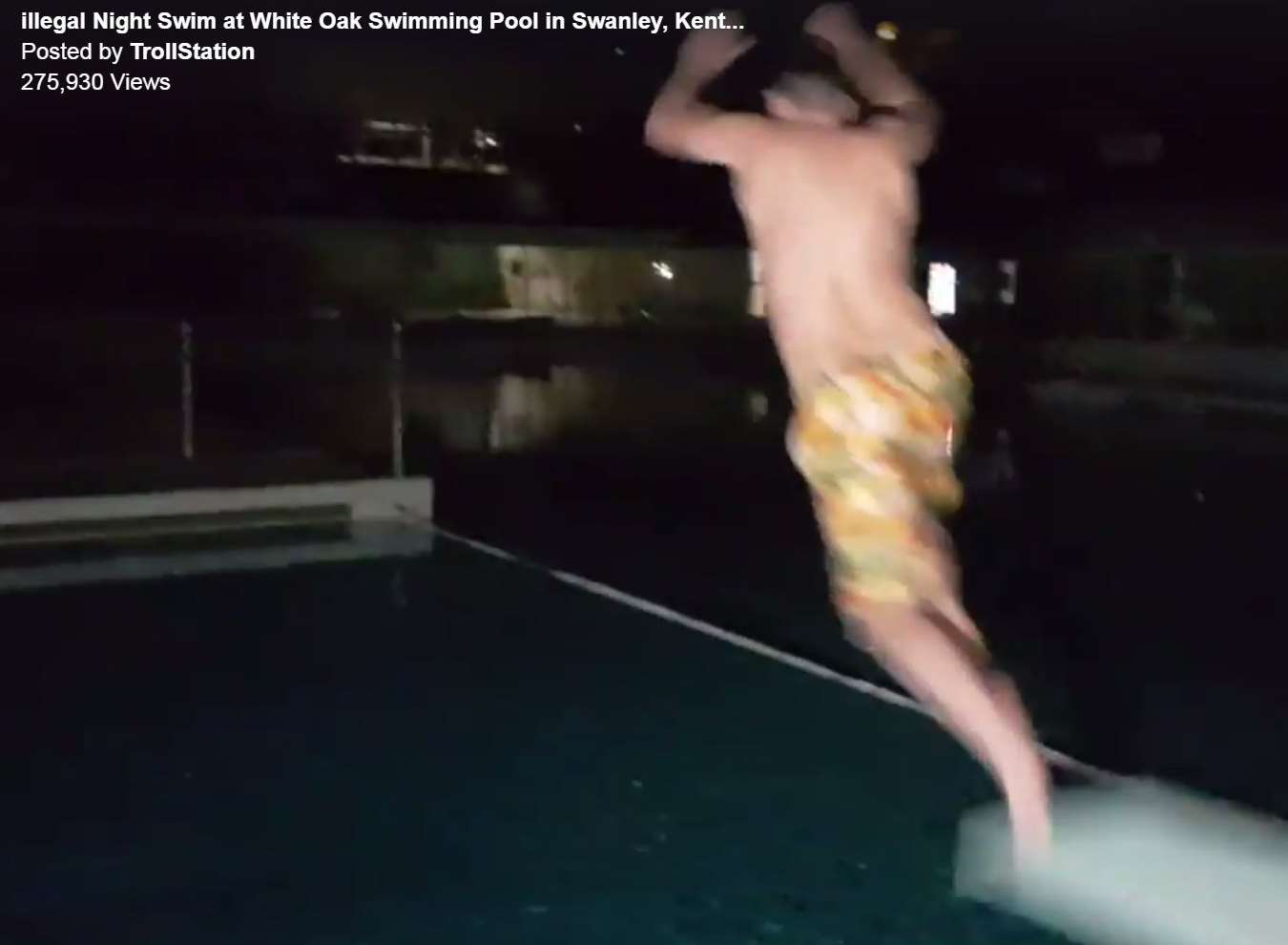 Daniel Jarvis on an illegal night swim at White Oak Swimming Pool