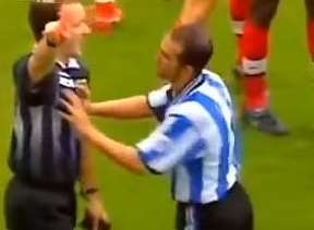 The moment Paul Alcock was shoved by Paolo Di Canio